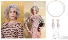 简·方达（Jane Fonda）佩戴Pomellato宝曼兰朵Iconica高级珠宝系列获得第 31 届美国演员工会奖（SAG）终身成就奖